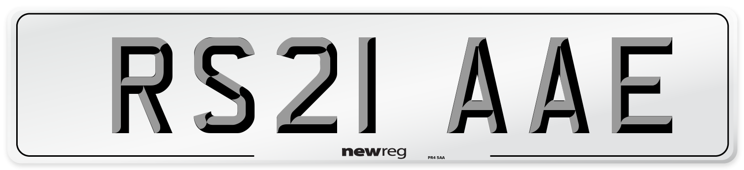 RS21 AAE Number Plate from New Reg